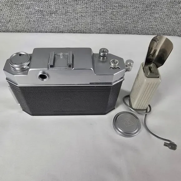 AGFA KARAT IV 35MM CAMERA - SOLINAR 50MM F/2.8 LENS + OPTIMA BLITZ FLASH VINTAGE
